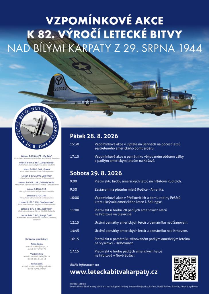 Spomienková akcia k&nbsp;82. výročiu leteckej bitky nad&nbsp;Bielymi Karpatmi z&nbsp;29. augusta 1944