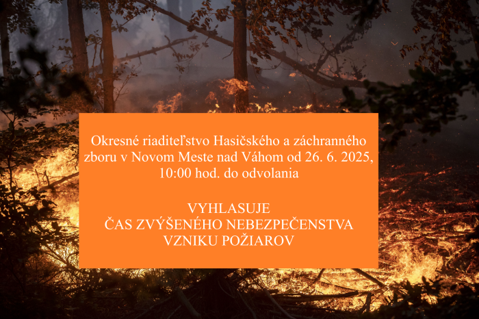 ČAS ZVÝŠENÉHO NEBEZPEČENSTVA VZNIKU POŽIAROV