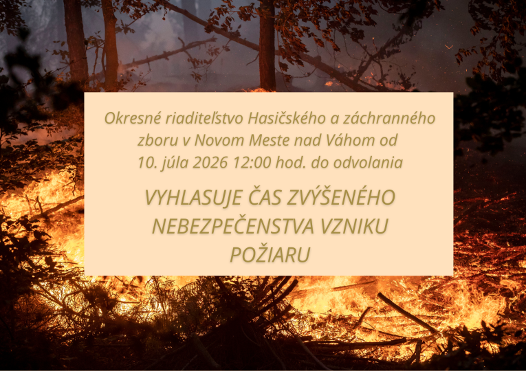 Čas zvýšeného nebezpečenstva vzniku požiaru.